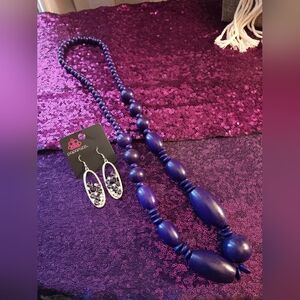 Paparazzi Purple Beaded Necklace and Earring Set